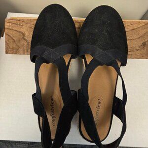 Comfortview Womens The Elodie Espadrille Shoe. Black 8.5 WW